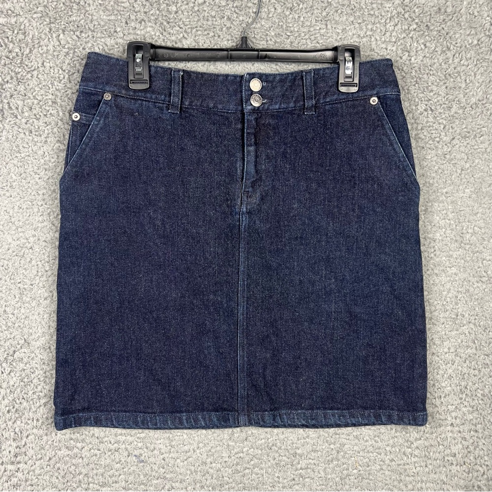 Ralph Lauren Jeans Co. Denim Skirt Cotton Stretch Dark Wash Casual Womens Size 6